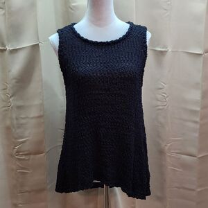 Michael Stars Black Cotton Cable Knit Sleeveless Top Size Large